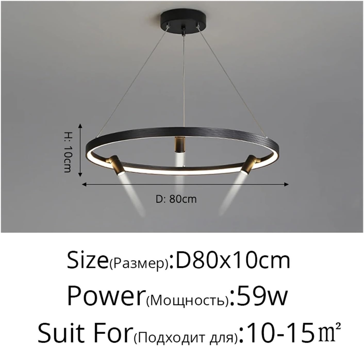 Modern Chaner, Remote Dimming LED Chaner Lights Living Dining Room Pendant Bedroom Hall Lamps Spotlight Indoor Lighting(Brightness Dimmable,60cm) (Cool White 50cm)