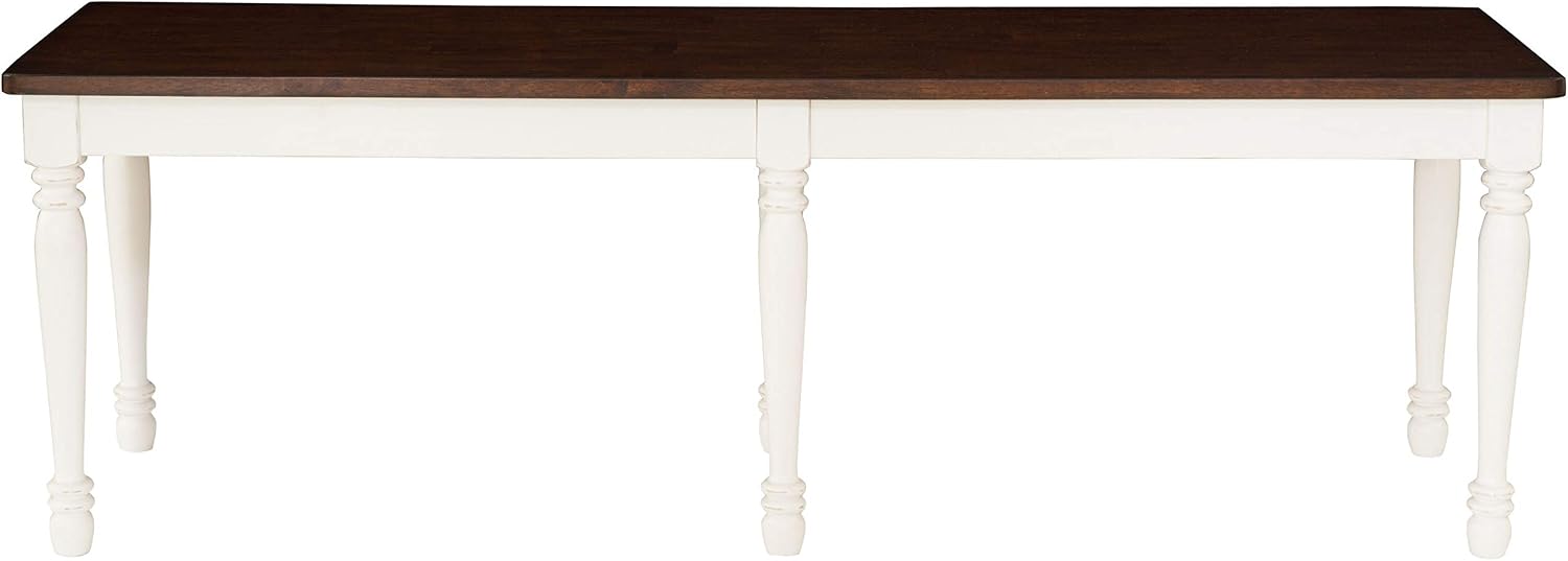 Crosley Furniture Shelby Wood Dining Bench for Entryway or Mudroom, Distressed White