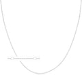 Floreo 14k White Gold Double Extendable Solid Classic Cable Chain Adjustable Necklace, 16' - 17' - 18 Inch