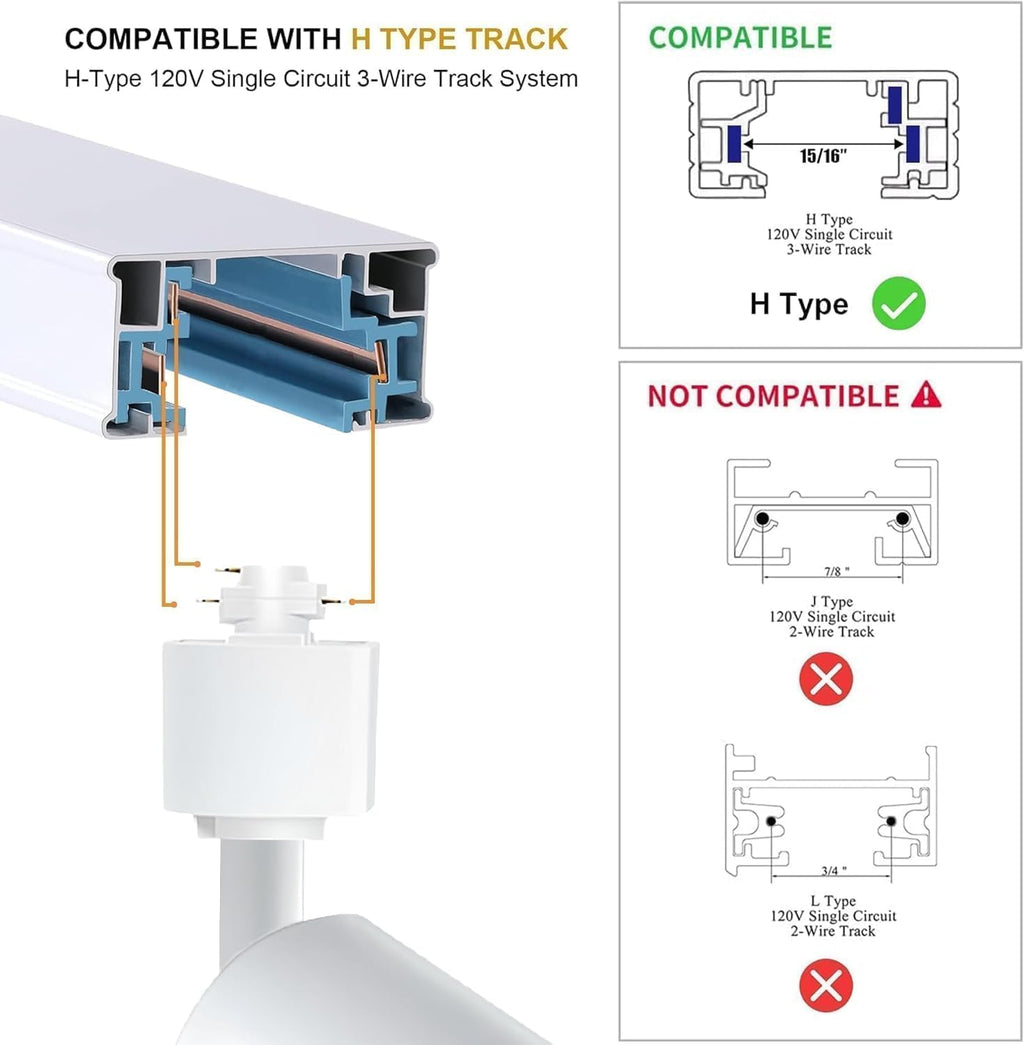 Plug in 3CCT White Track Lighting Complete Kit with 4*3.28FT H Track Light Rails and 120V 12x10W GU10 Track Lighting Heads Brightness Dimmable Ceiling Spotlight Fixture for Accent Lighting