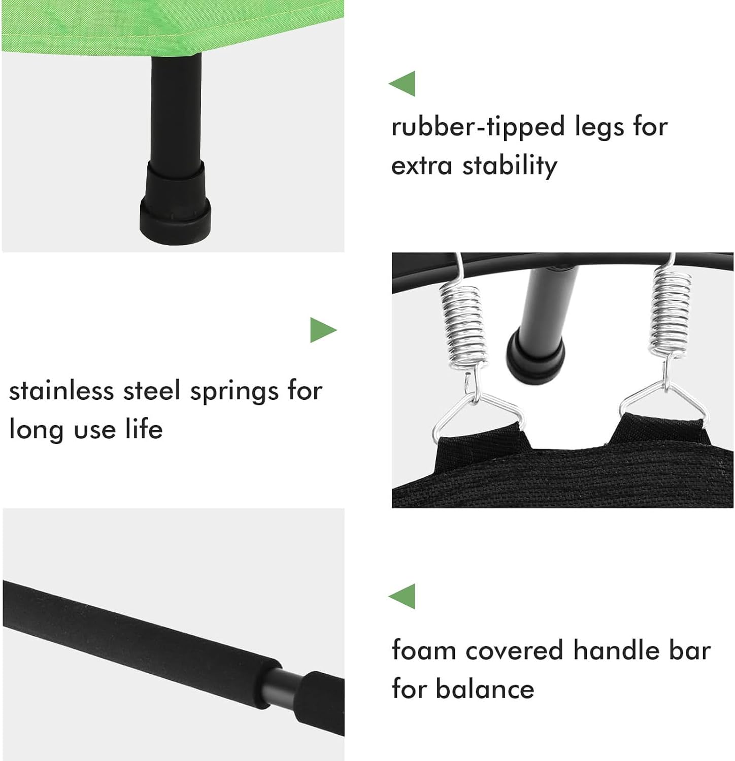 Trampoline for Kids, Toddler Trampoline Indoor Sports and Outdoor Games 56' Kids Rebounder 220LBS Capacity with Adjustable Safety Handrail Foldable Jumper for Boy Girls ASTM Certified