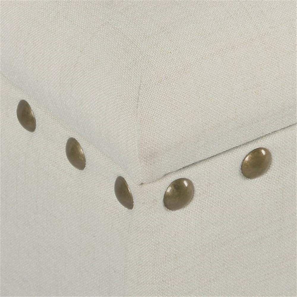 HomePop 42' Storage Bench with Nailhead Trim - Cream