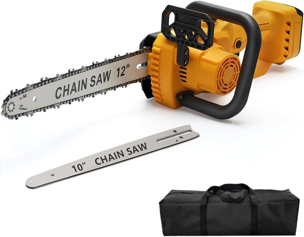 Mini Chainsaw Cordless for Dewalt 20V Battery, Brushless Electric 12'/ 10' with Auto Oiler & Security Lock, for Tree Trimming, Branch Wood Cutting (Tool Only) (Chainsaw)