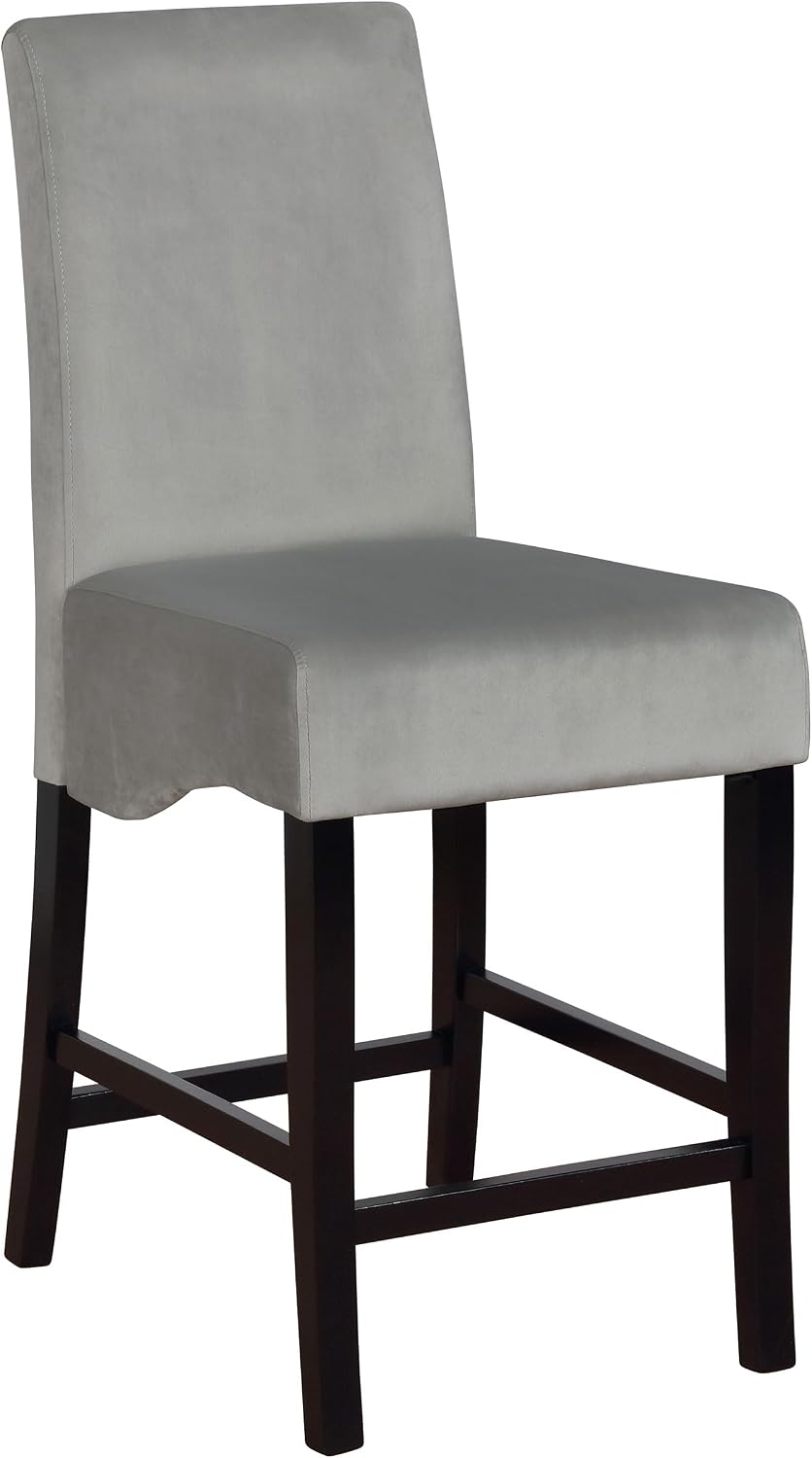 Coaster Home Furnishings - Stanton - 5-Piece Counter Height Dining Set - Square Wood Table with 4 Grey Upholstered Chairs - Dining Room & Kitchen - Black - 102068-S5