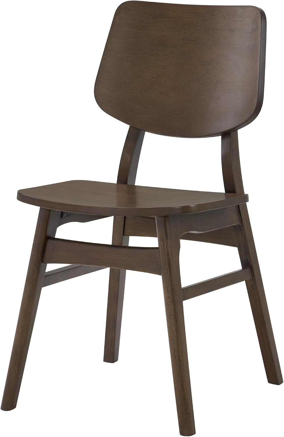 Alaterre Furniture Calais Dining – Mid Century Modern Set of 2 Dining Chairs – Solid Wood Chair Set with Minimalist Design for Dining Room or Kitchen (Warm Walnut Finish)