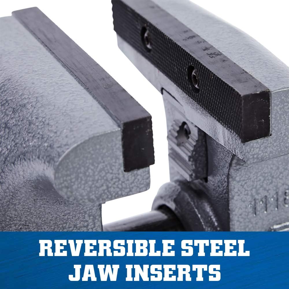 Wilton Tradesman Bench Vise, 6-1/2' Jaw (Width 6', Max Opening 4') Throat (Model 1765), Gray