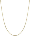 PEORA 14K Yellow Gold Cable Style Chain Necklace Diamond Cut 1.4mm 16, 18, 20 inches