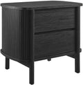 Modway Cadence Fluted 2-Drawer Nightstand in [Color] - Mid Century Modern Bedside Table with Storage - Wood Grain Accent Table - Boho Side or End Table for Living Room or Bedroom