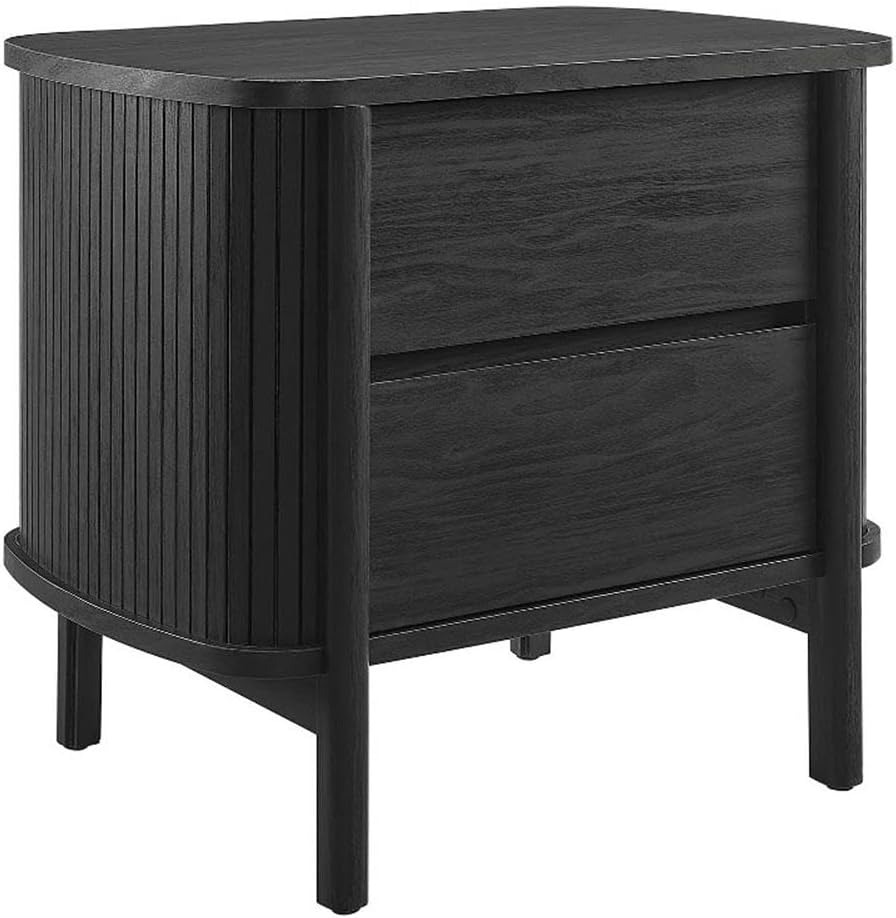 Modway Cadence Fluted 2-Drawer Nightstand in [Color] - Mid Century Modern Bedside Table with Storage - Wood Grain Accent Table - Boho Side or End Table for Living Room or Bedroom