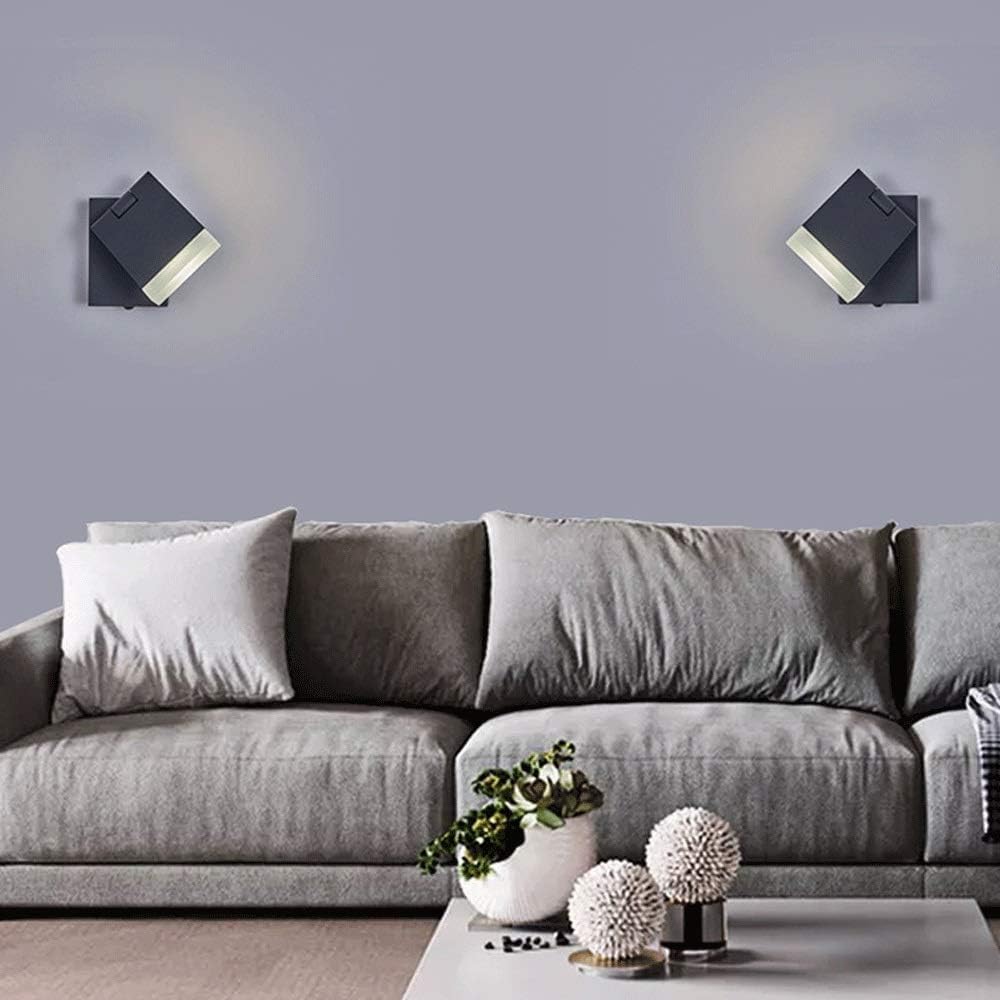 Wall Sconces, Modern 5w LED Wall Sconce Rotatable Flush Mount Wall Lamp, Aluminum Wall Spotlights Indoor Wall Lamps Compatible with Bedroom Bedside Corridor Loft Warm White Lighting Fixtures LILIHAOHA
