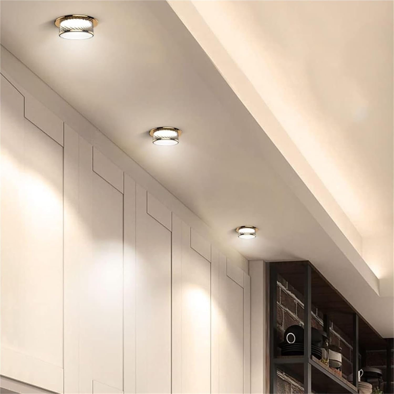 5 Pack Spiral Round Ceiling Downlights, 5W/7W/9W/12W Adjustable Color Temperature, d Decorative Indoor Spotlights for Bedroom Lighting (d 5W)