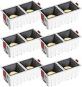 6-Pack Led Embedded Lighting with 2 Heads, 7W/12W Rectangular Can Less Ceiling Spotlight, Indoor Downlight Anti Glare Baffle, CRI 90, for Living Room Corridors, Led Downl-12w-3500K