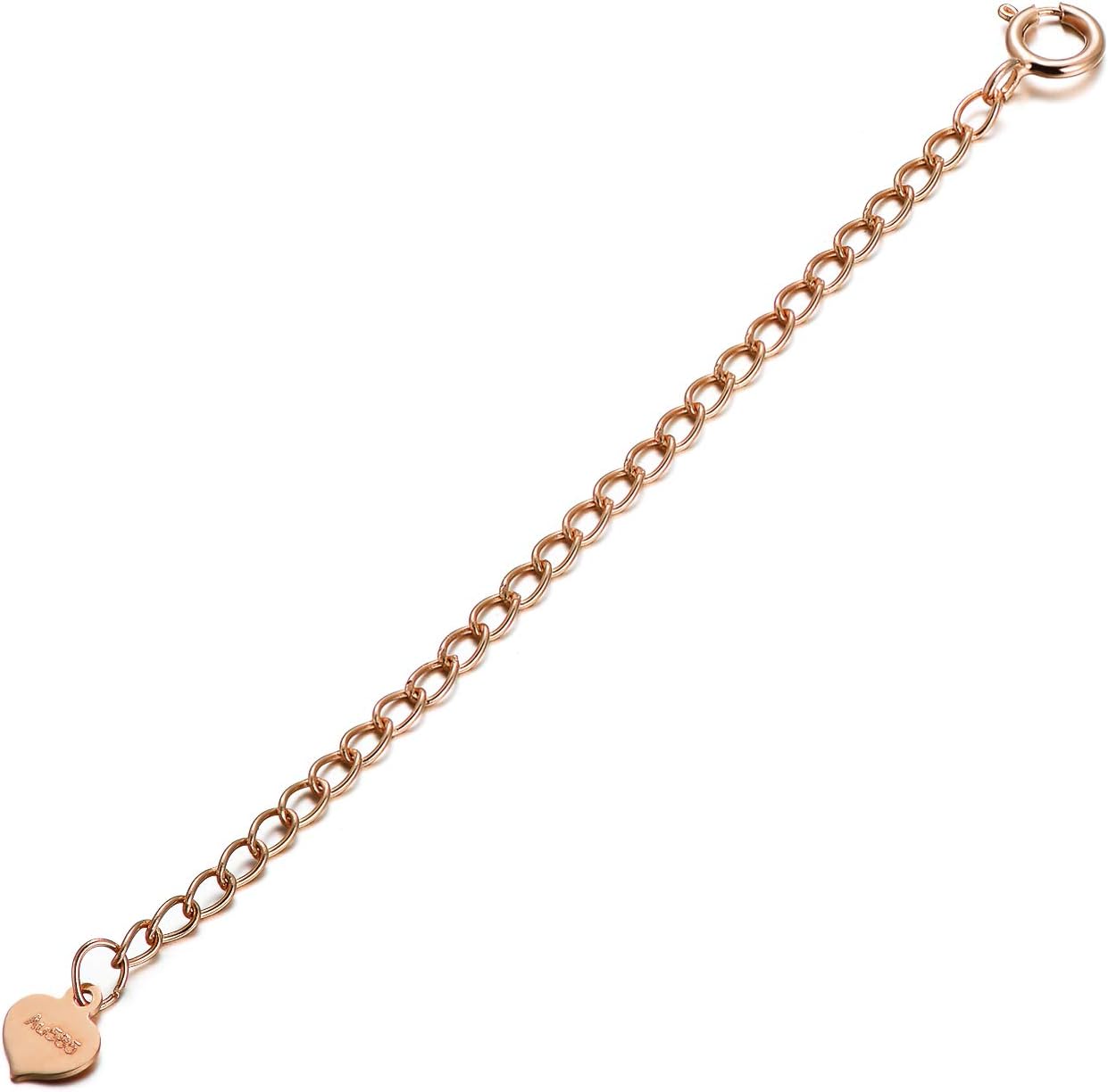 14K Solid Gold Chain Necklace Extender 3 Inch, Delicate Durable Adjustable Gold Chain Extender for Gold Necklace Bracelet