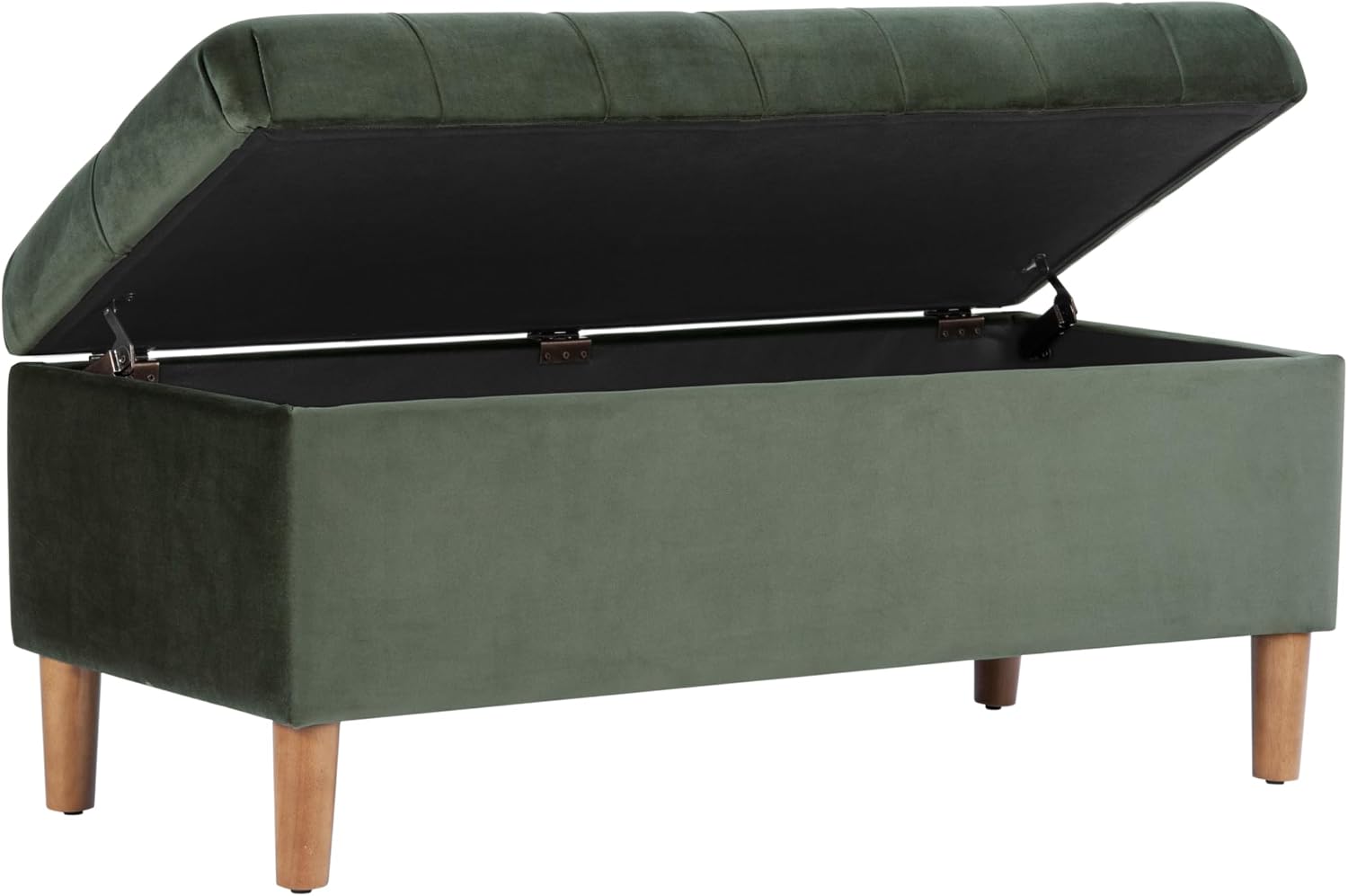 HomePop 40' Ainsley Button Tufted Storage Bench - Loden Green Velvet
