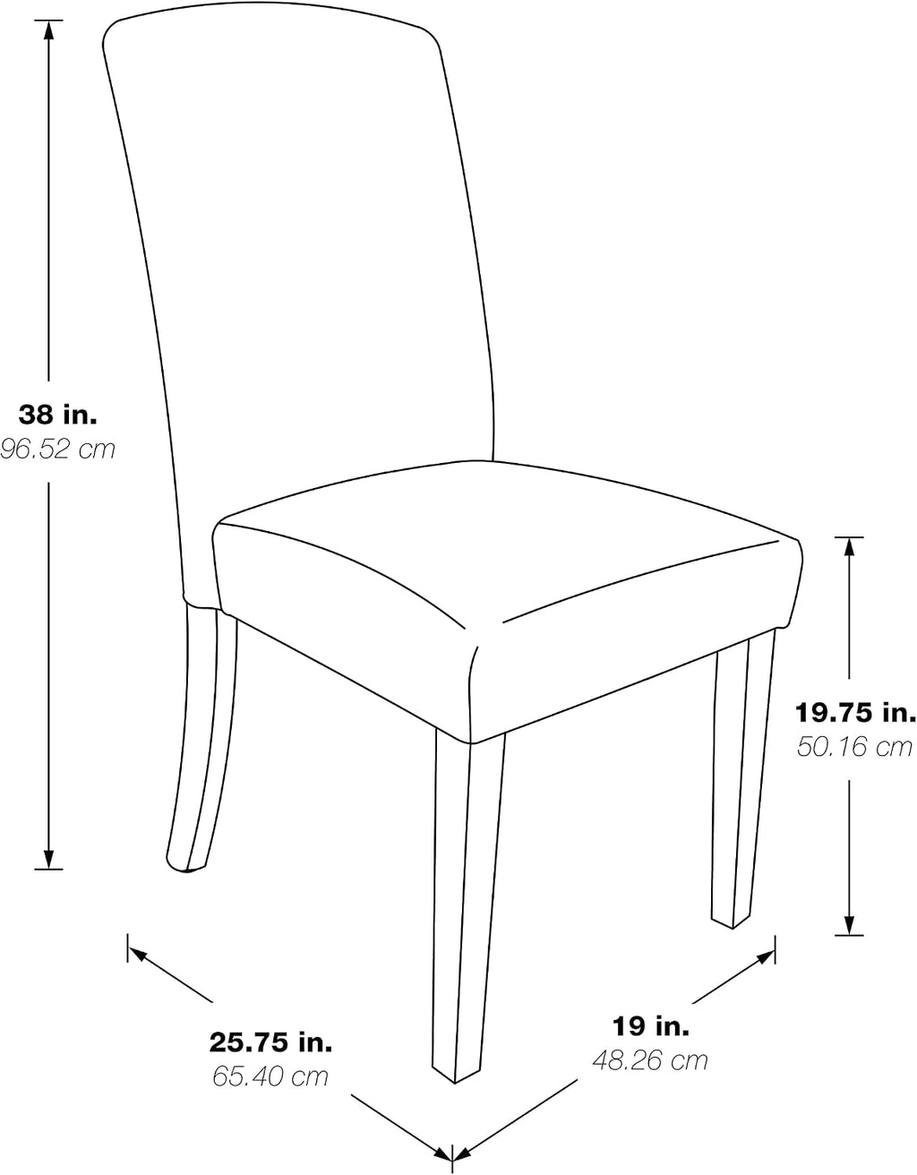OSP Home Furnishings Everly Traditional High-Back Padded Dining Chair 2-Pack with Grey Washed Legs, Oyster Grey Fabric
