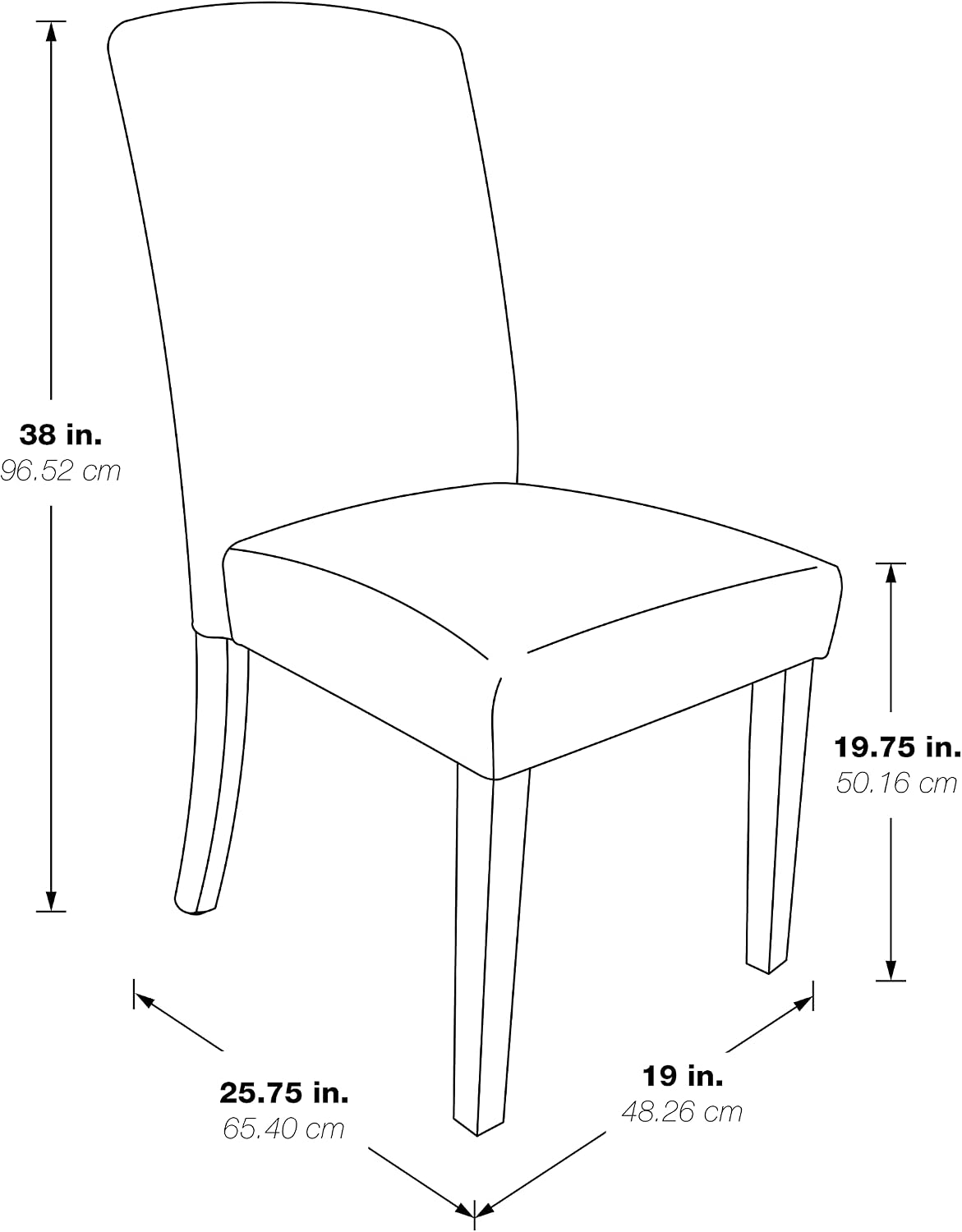 OSP Home Furnishings Everly Traditional High-Back Padded Dining Chair 2-Pack with Grey Washed Legs, Oyster Grey Fabric