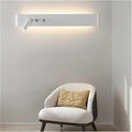Black and White Modern LED Wall Lamp with Switch for Study Living Room Bedroom and Indoor Aisle with Spotlight and Chaner Function(White 122cm)