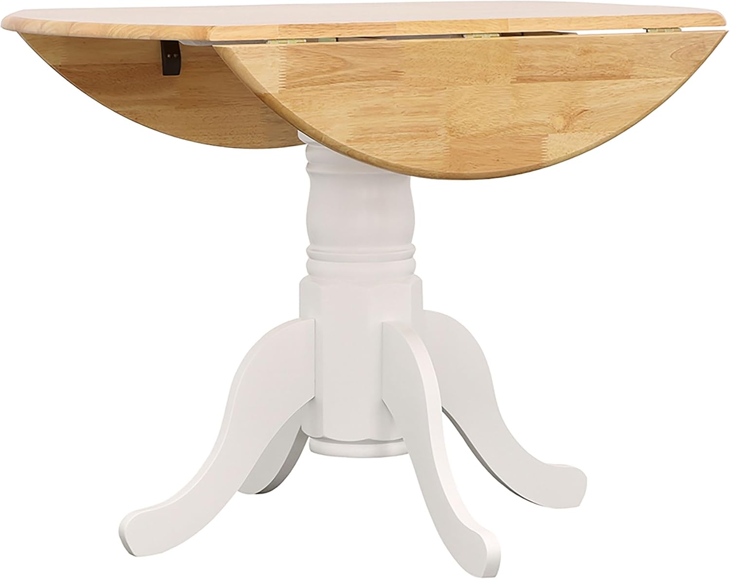 Coaster Home Furnishings - Allison - Wood - 5-Piece Round Drop-Leaf Dining Table Set - Extendable Round Table with Windsor Spindle Back Wooden Dining Chairs - Dining Room - Natural and White - 4241-S5