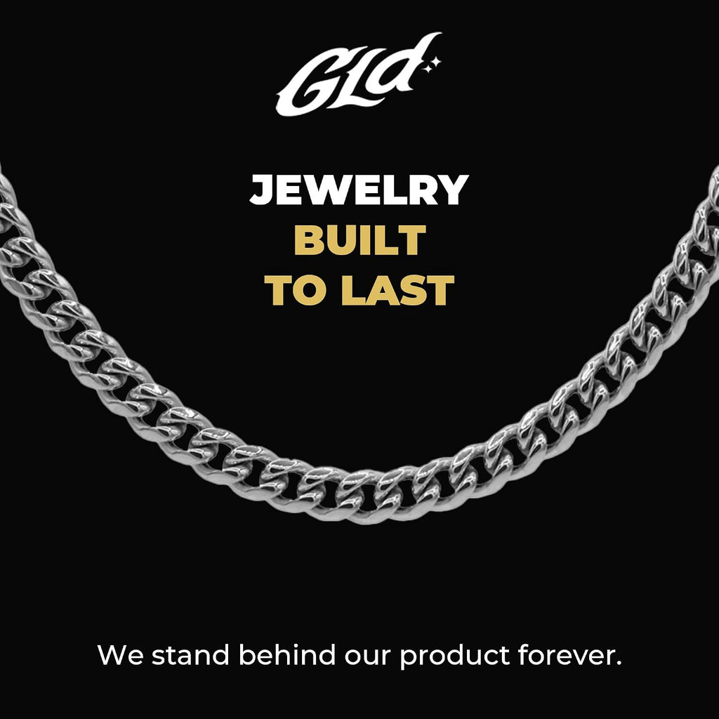 GLD Cuban Link Chain for Men and Women - Gold-Plated Micro Cuban Chain with Premium Storage Travel Pouch - Snatch-Proof Clasp, Sweat-Proof and Fade-Resistant - Lifetime Quality, Designed in Miami