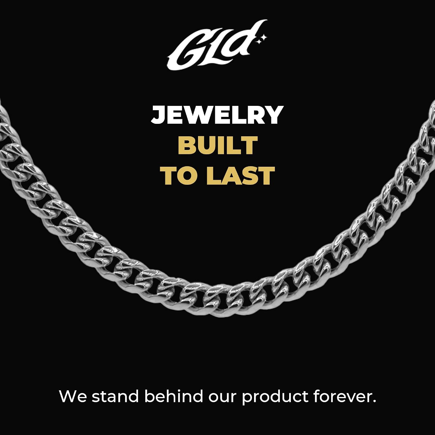 GLD Cuban Link Chain for Men and Women - Gold-Plated Micro Cuban Chain with Premium Storage Travel Pouch - Snatch-Proof Clasp, Sweat-Proof and Fade-Resistant - Lifetime Quality, Designed in Miami