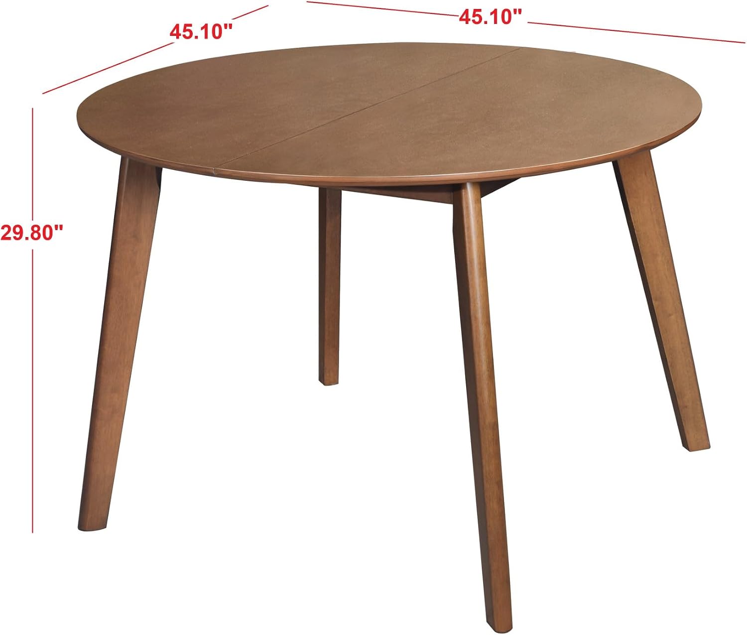 HOME DESIGN Lubec 5-Piece Modern Dining Set – Round Wooden Table & 4 Upholstered Linen Chairs, Curved Backrests, Compact Dining Room Furniture for Kitchen, Apartment, Brown/Gray