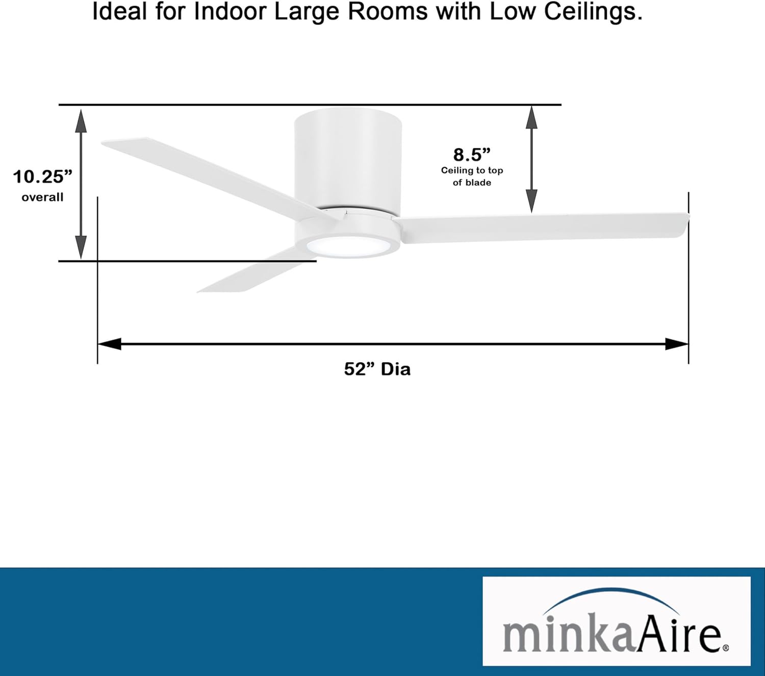 MINKA-AIRE Roto Flush 52' Hugger LED Ceiling Fan F644L-WHF - Flat White