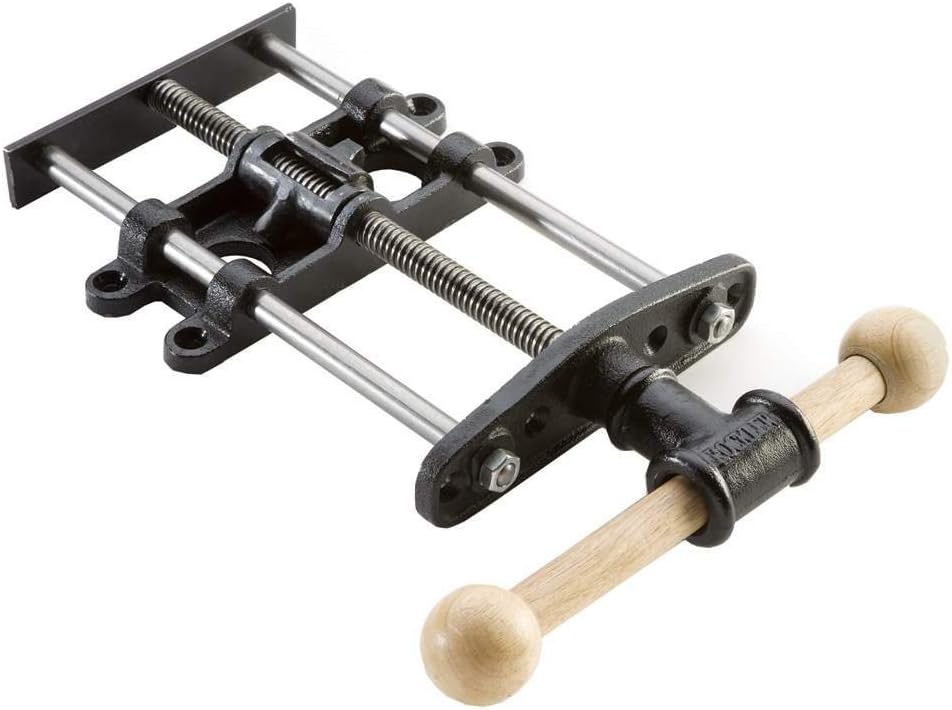 Rockler Quick Release Front Vise – 9' Woodworking Vise Dual Guide Rods Eliminate Racking – Easy to Operate Wood Vise for Home, Studios, Teaching Equipment - Bench Vise Woodworking