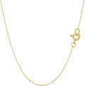 Jewelry Affairs 14k Real Solid Gold Mirror Box Chain Necklace, 0.45mm