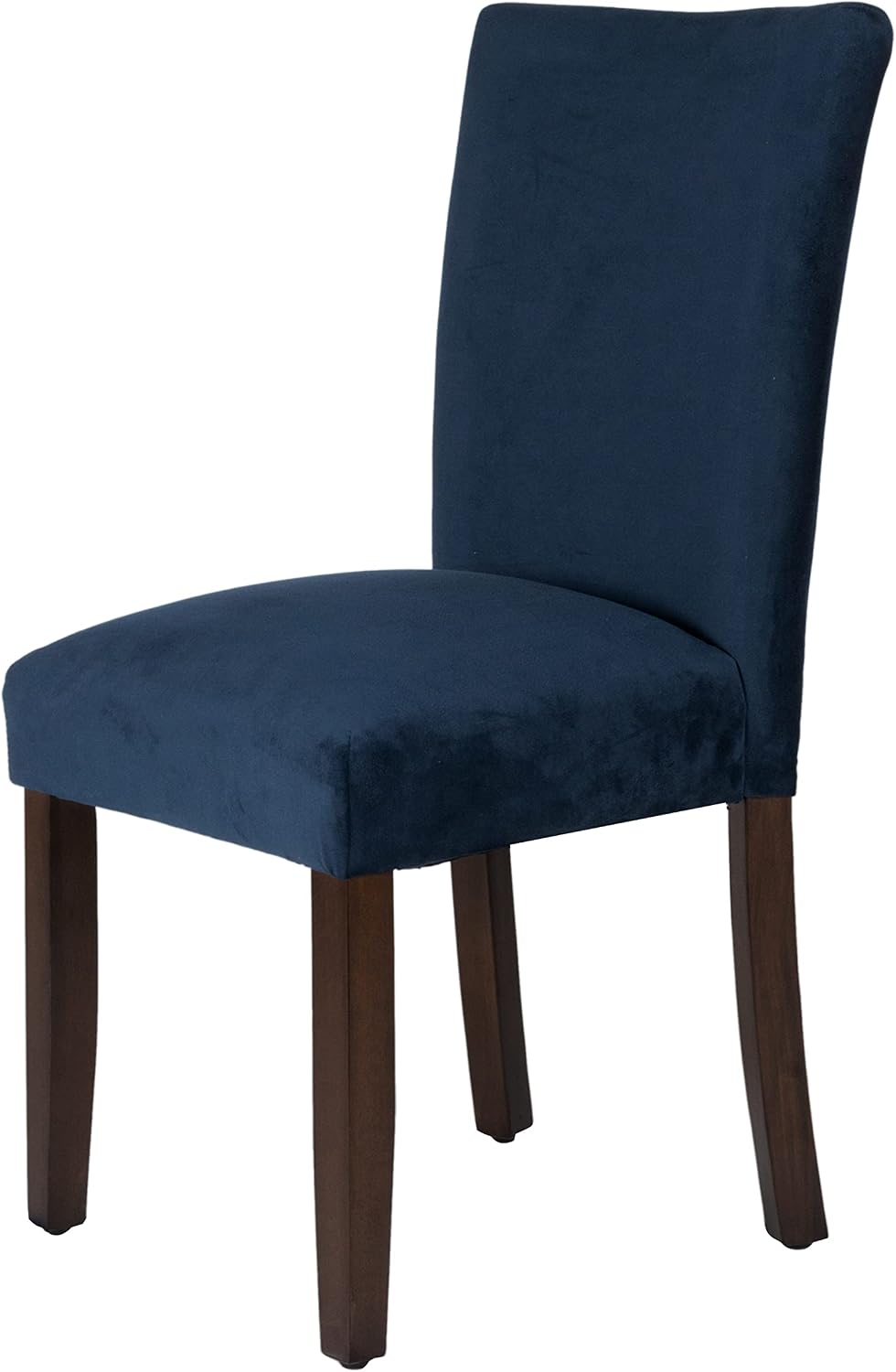 HomePop Parsons Classic Upholstered Accent Dining Chair, Set of 2, Navy Velvet