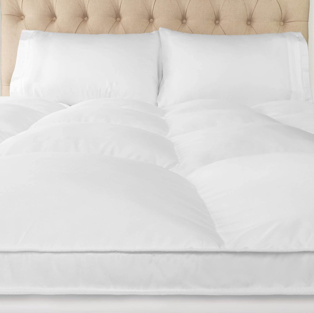 Superior Mattress Topper, Down Alternative, 2 Inch Deep Sized Bed Pillow Top, Comfort Pad, Fluffy Mattress-Topper Protector, Plush Cooling Extra Soft, Hotel Quality, California King, White