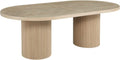 Dobby 90'-123' Extendable Oval Wooden Dining Table, Light Oak | Mid Century Modern, Double Pedestal Base, For 6 People, Large