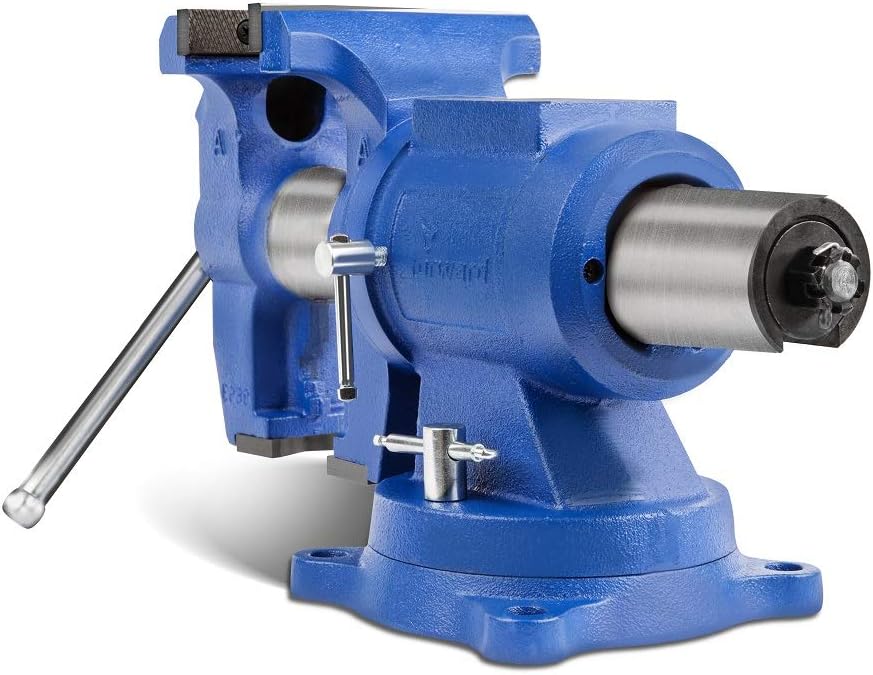 Forward DT08125A 5-Inch Heavy Duty Bench Vise 360-Degree Swivel Base and Head with Anvil (5', Ductile Iron)