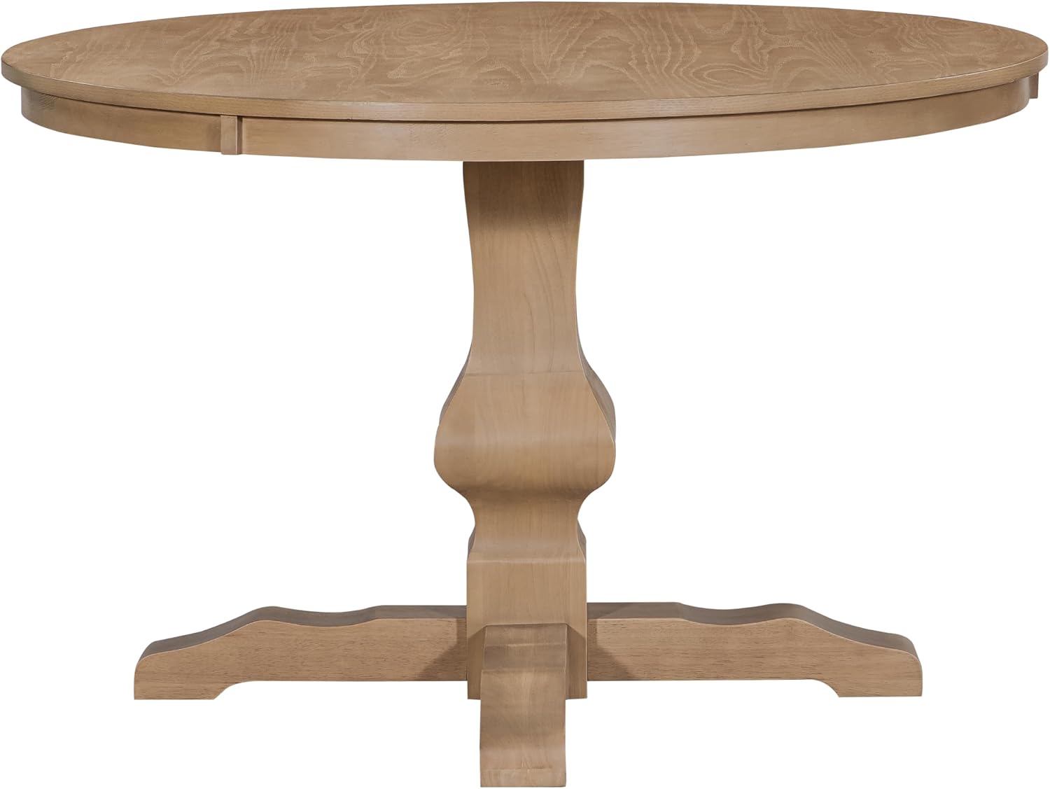 Christopher Knight Home Mundo Round Dining Table for 4, Rustic Wooden Kitchen Table with Pedestal Base, Circle Farmhouse Dinner Furniture for Dining Room, Kitchen, Living Room, Light Natural