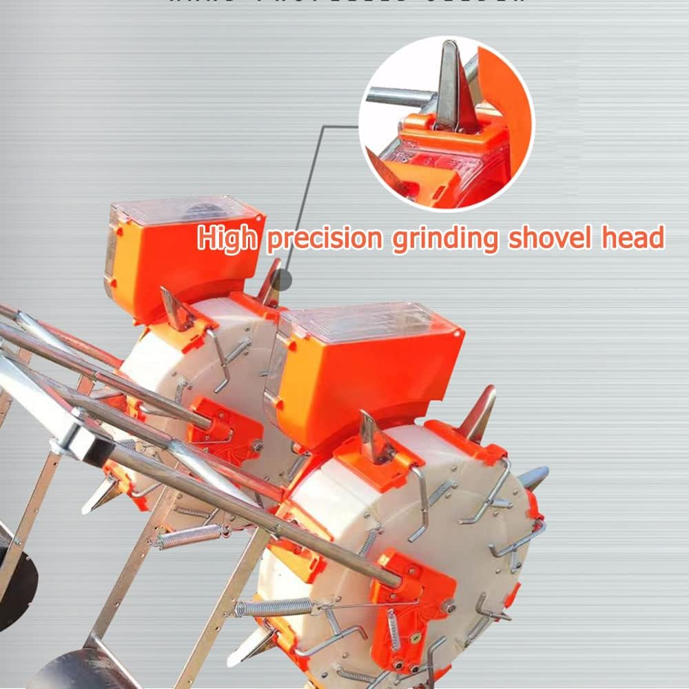 Hand-Push Doble Roller Seeder,Multi-Function Manual Seeder Handheld Seeding Machine - Precision Planter Dispenser for Garden & Agricultural Seeds,8 Mouths (7 Mouths