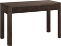 Henn&Hart 48' Fluted Modern Rectangular Home Office Desk Computer Desk Writing Table with 2 Ribbed Storage Drawers for Bedroom, Living Room, or Home Office, Rich Brown