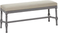 Deco 79 Wood Home Bench Entryway Bench with Burlap Seat, Bedroom Bench 47' x 16' x 18', Gray