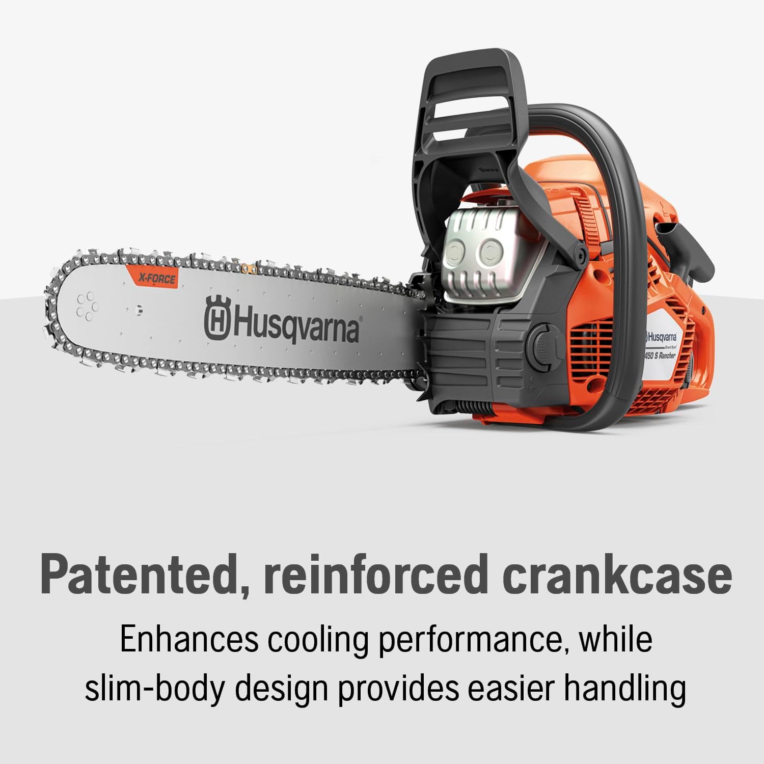 Husqvarna 450S Rancher Gas Chainsaw 20 Inch, 50.2-cc 3.2-HP, 2-Cycle X-Torq Engine, With Automatic Oiler, For Tree Pruning, Yard Cleanups and Firewood Cutting, Gifts For Men