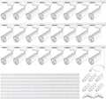 Ultra-Bright H Type White Track Lighting Kit with 26.2 FT Track Rails, 24 Heads 3000K Warm White 20W 2400lm, Dimmable Plug in LED Track Lights for Store, Moblie Cart and Office