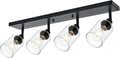4 Light VINLUZ Vanity Wall Light with Clear Glass Shade Indoor Bathroom Fixture Multi-Directional Rotating Metal Ceiling Spotlight Fixture with Adjustable Track Heads