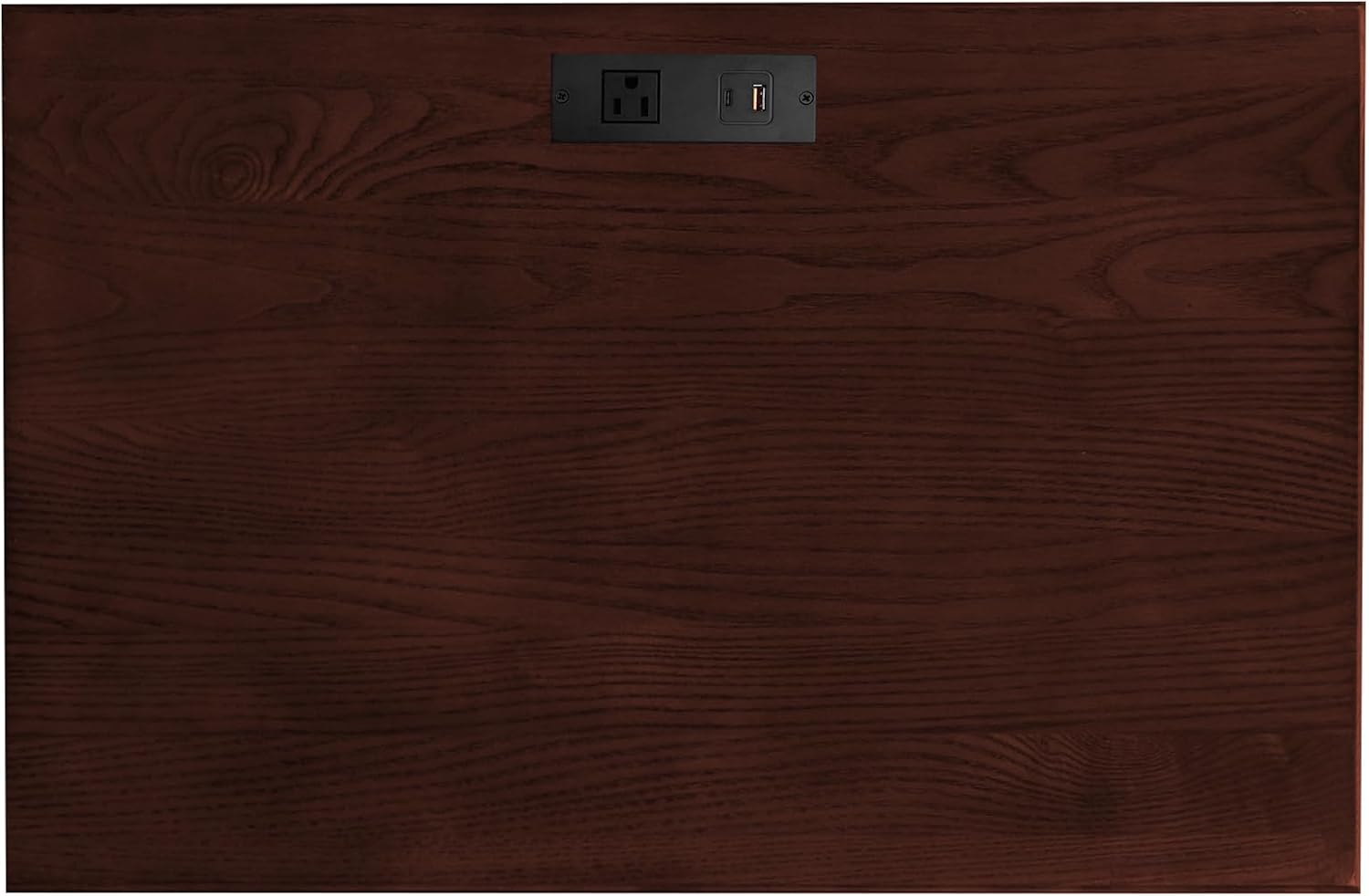 Leick Home 10522 Laurent Nightstand with Drawer, Door with USB-C Fast Charging Station and AC/USB Outlet, 2-Pack, Chocolate Cherry