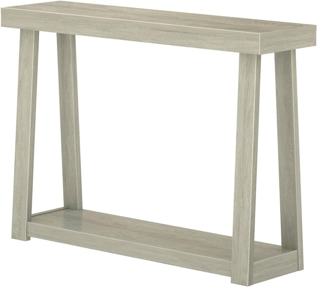Plank+Beam Classic 46 Inch Console Table with Shelf, Solid Pine Wood Entryway Table with Storage, Narrow Sofa Table for Hallway, Seashell