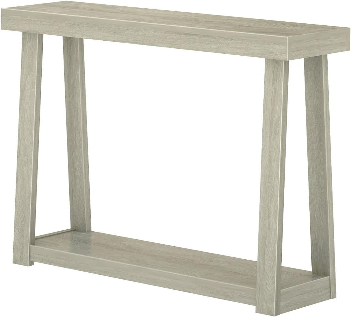 Plank+Beam Classic 46 Inch Console Table with Shelf, Solid Pine Wood Entryway Table with Storage, Narrow Sofa Table for Hallway, Seashell