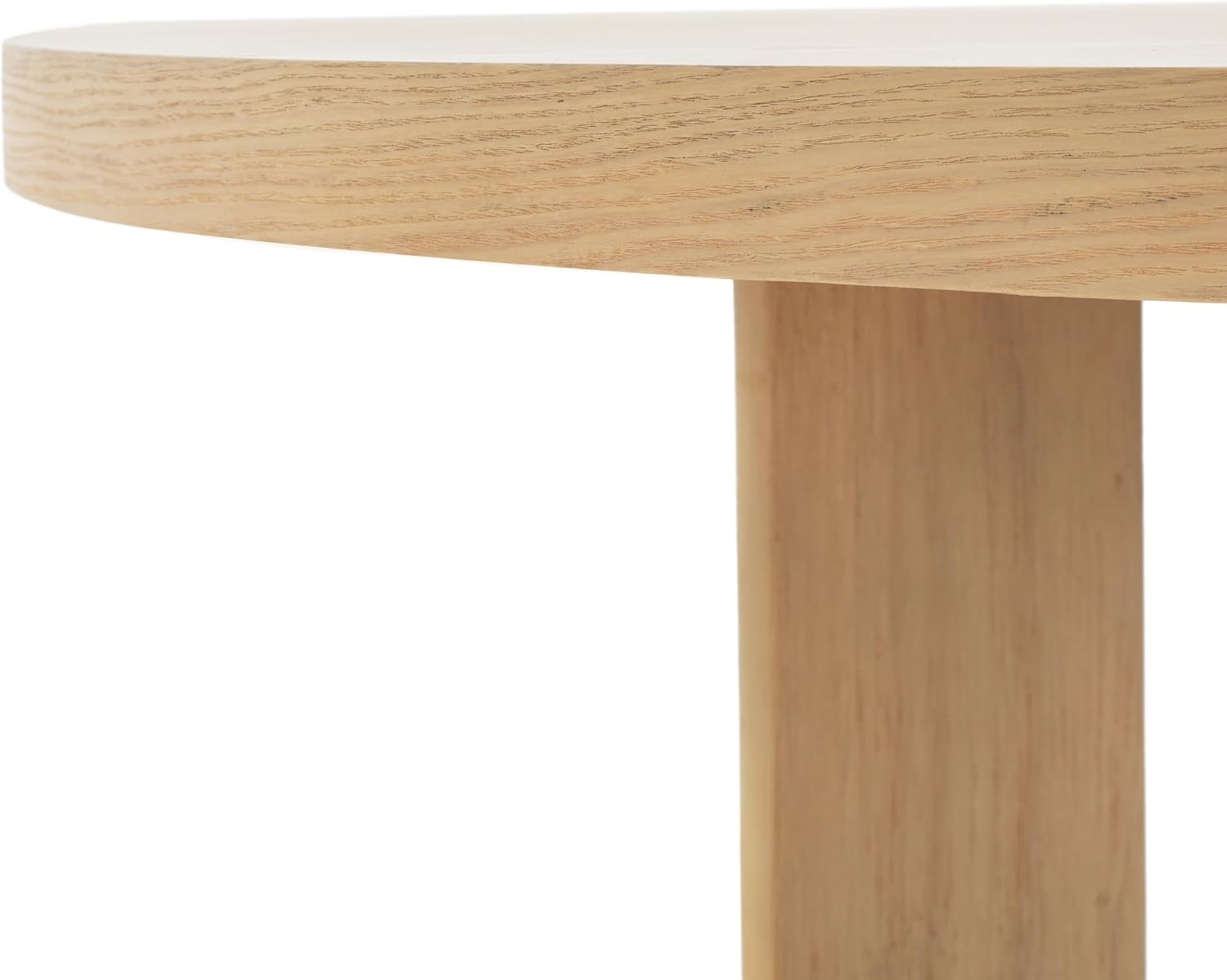 Christopher Knight Home Guma 48' Round Dining Table for 4, Compact MDF Kitchen Table with Pedestal Base, Circle Farmhouse Dinner Furniture for Dining Room, Kitchen, Living Room, Natural