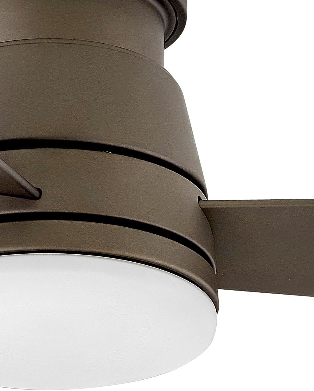 Hinkley Trey 44' Indoor/Outdoor Smart Ceiling Fan with Light and Remote, Modern Flush Mount, Composite Fan Blades, Integrated LED, Metallic Matte Bronze