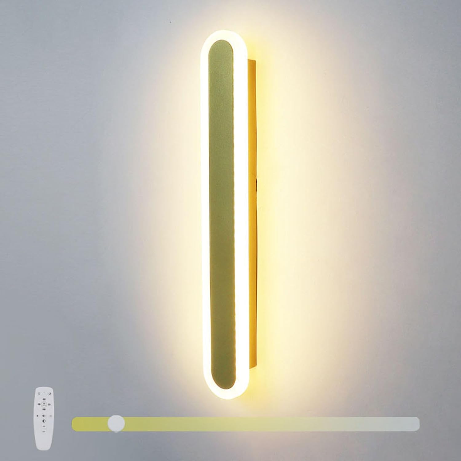 Led Wall Lights Indoor Dimmable with Remote Controls Aluminum Long Oval Wall Sconces Modern Spotlights for Bedroom Bedside Corridor Reading/D/120Cm