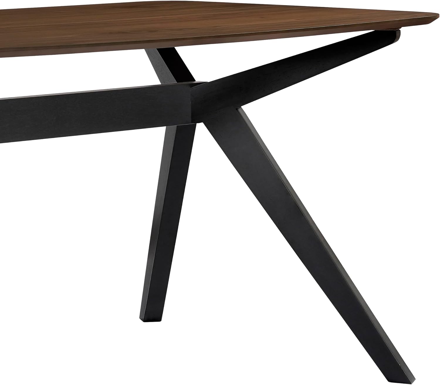 Christopher Knight Home Arley Modern Wooden Dining Table, Solid Wood Rectangular Dining Room Table for 4 People, Sturdy and Space Saving Kitchen Table, Walnut Brown + Black