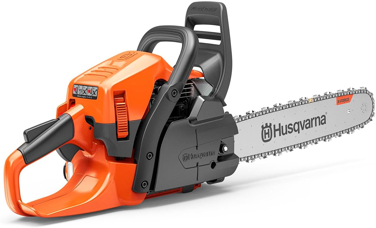 Husqvarna 450S Rancher Gas Chainsaw 20 Inch, 50.2-cc 3.2-HP, 2-Cycle X-Torq Engine, With Automatic Oiler, For Tree Pruning, Yard Cleanups and Firewood Cutting, Gifts For Men