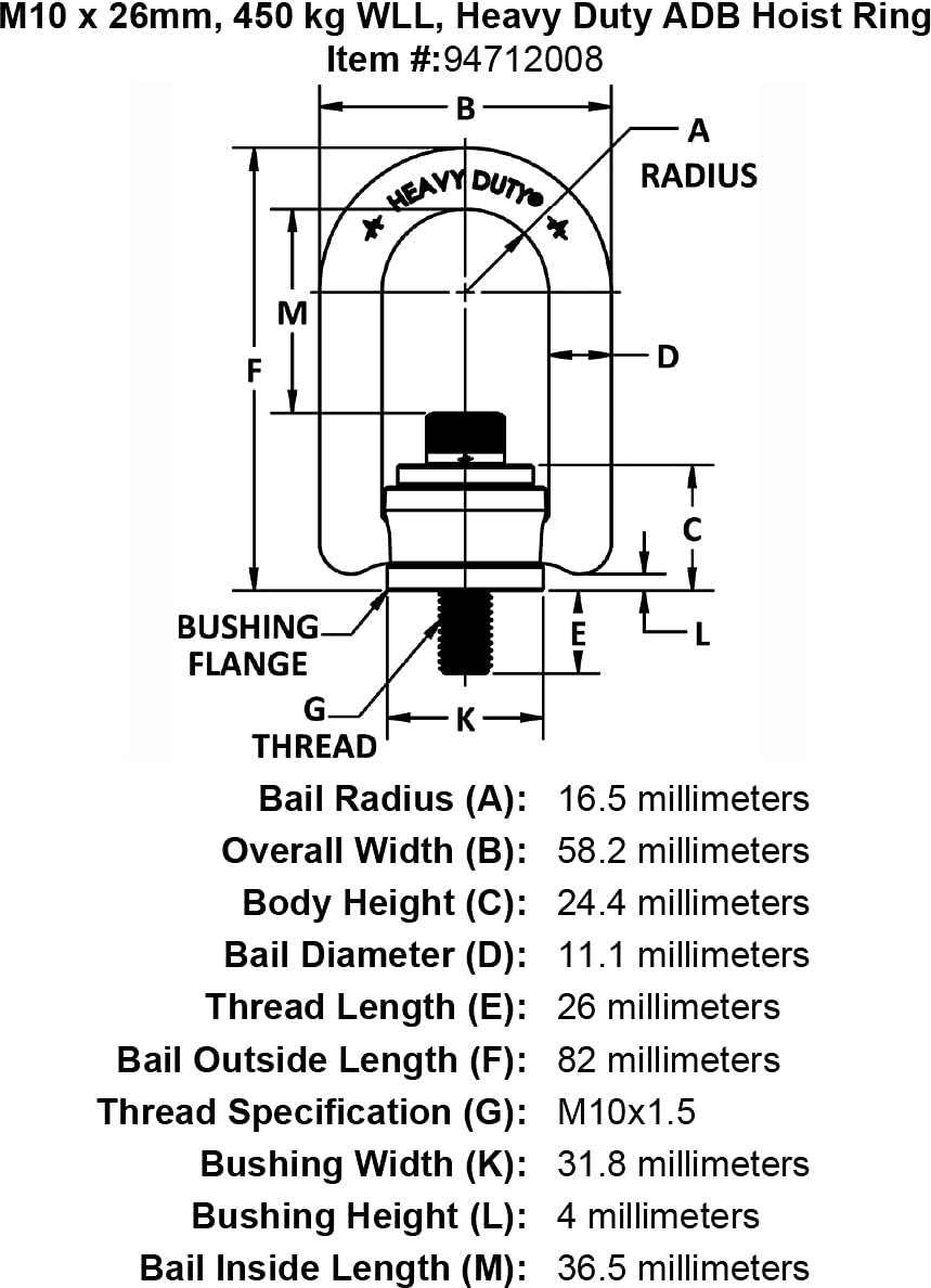 HRHDM 450KG M10-1.5 * (34314)