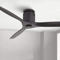 Casa Vieja 52' Windspun Modern 3 Hugger Ceiling Fan with Remote Control Matte Black Solid Wood Low Profile for Living Room Kitchen House Bedroom Family Dining Home Office