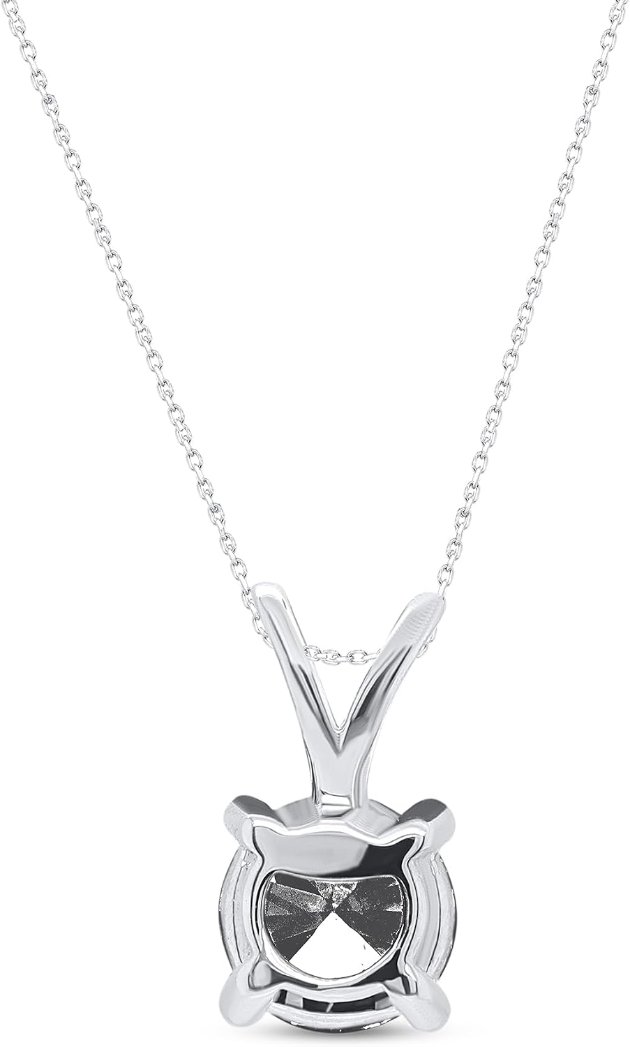 1Ct Black Diamond Solitaire Pendant Necklace for Women 18' cable Chain Fine Jewelry